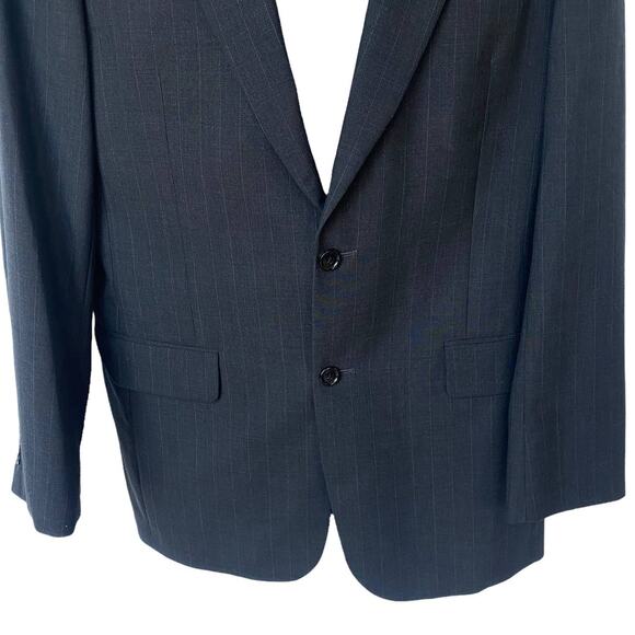 JoS. A. Bank Pinstriped Blazer Gray Jacket Sport Coat 100% Wool Men's Size 40 LG - Picture 5 of 9